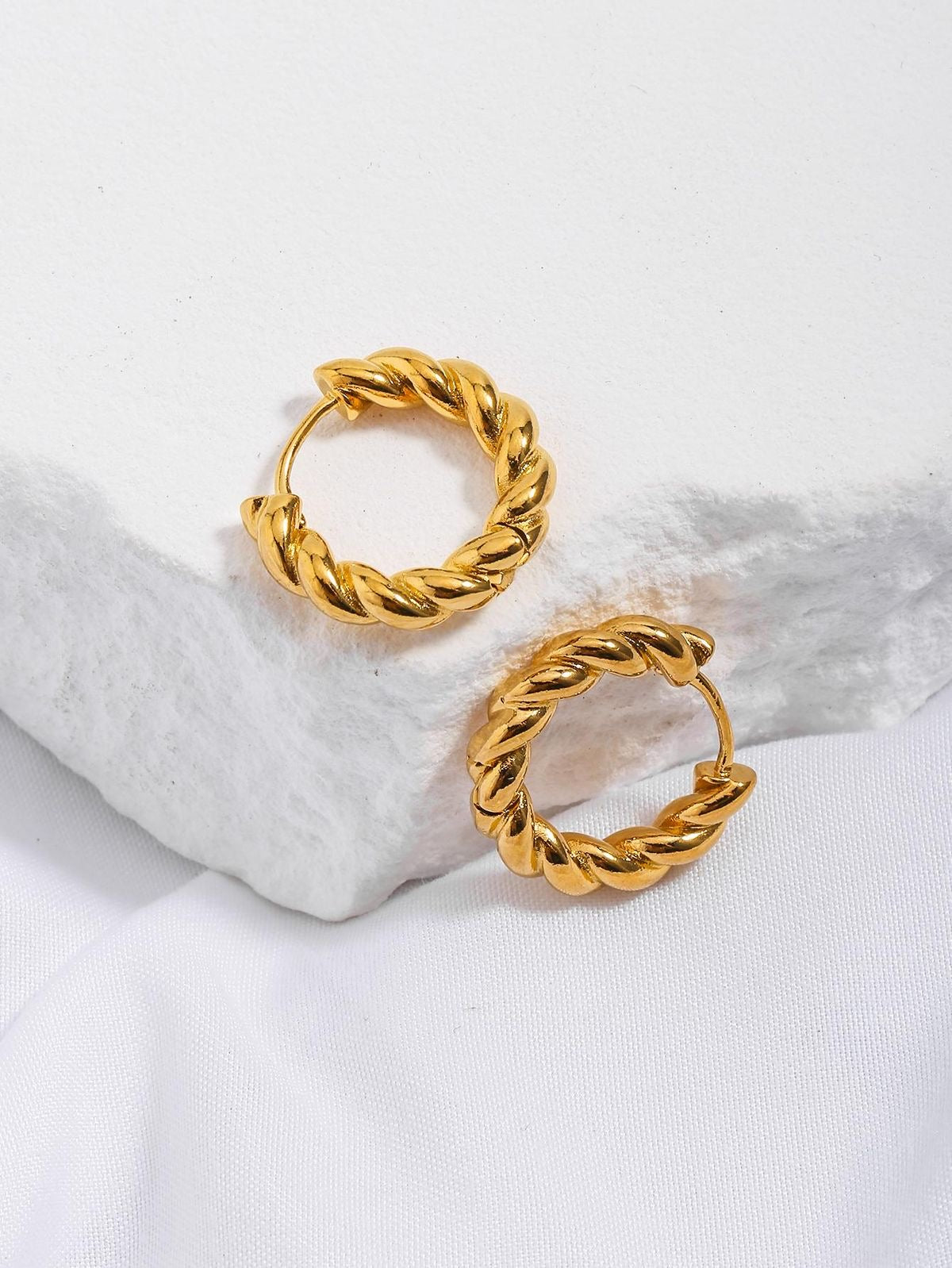 Swirl Twisty Hoop | Women Earrings | Gold Plated Premium Jewelry