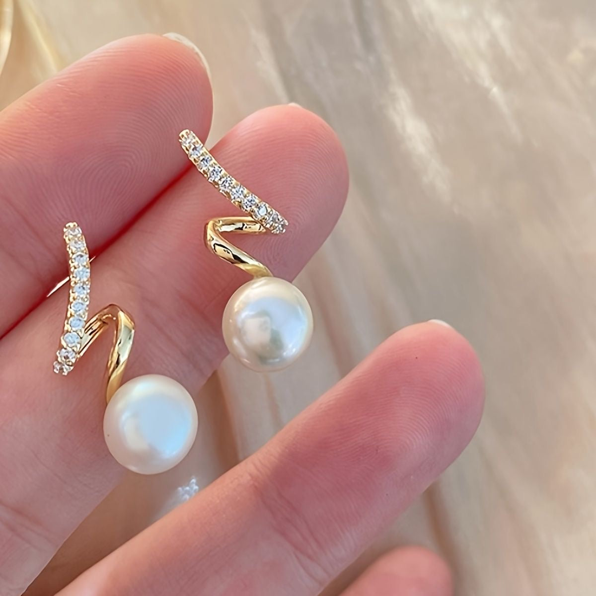 Pearl Wave Earrings | Korean Earrings | Affordable Earrings | Pinterest Inspired | Gold Plated | Freshwater Pearl