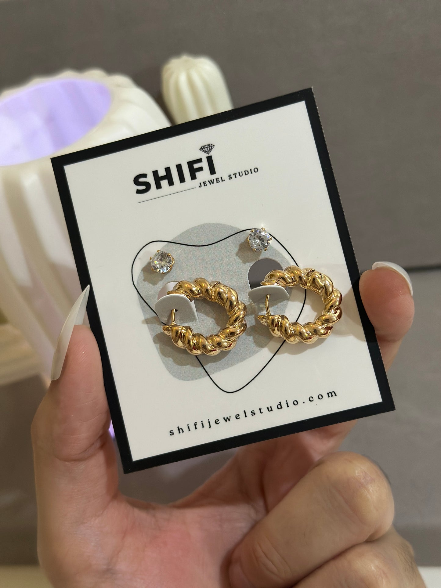 Swirl Hoops with Minimal Studs