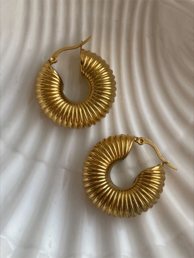 Kendal Tube Hoops | 18K Gold Plated | Water-Resistant Earrings | Anti Tarnish | Premium Jewelry