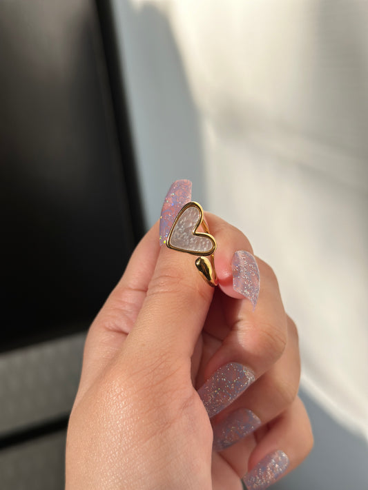 Heart Forever Ring | MOP Ring | 18K Gold Plated | skin safe | Anti tarnish | water resistant |