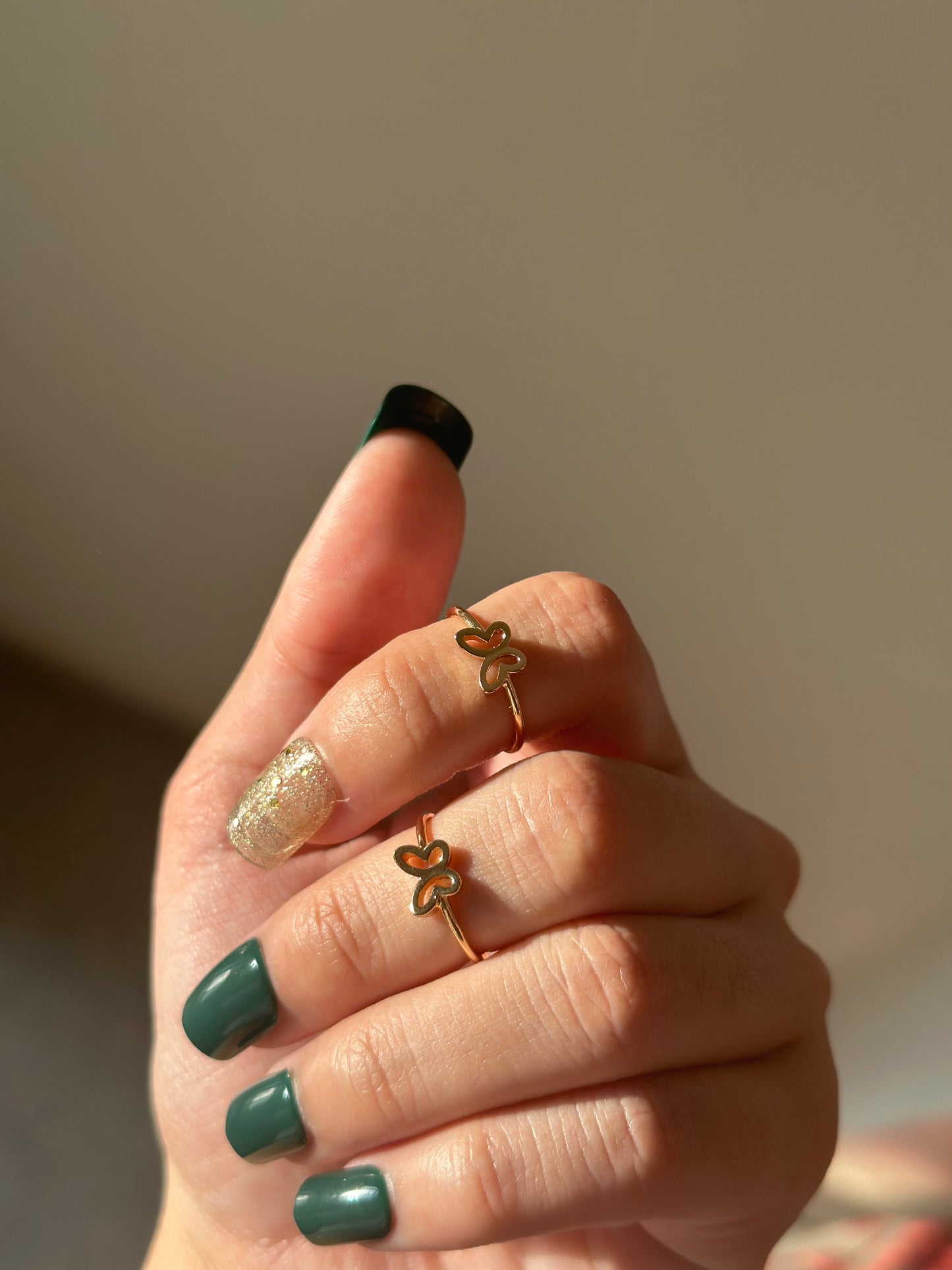 Butterfly Ring Stack | Toe Ring | Women Ring | Minimal Ring | Daily Wear Ring | Gold Plated Ring