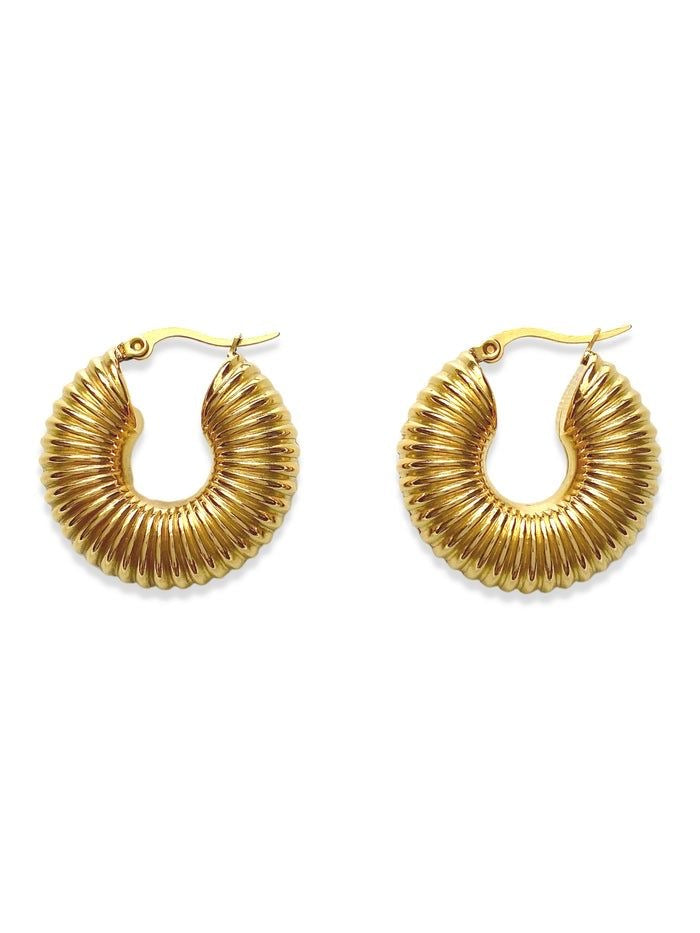 Kendal Tube Hoops | 18K Gold Plated | Water-Resistant Earrings | Anti Tarnish | Premium Jewelry