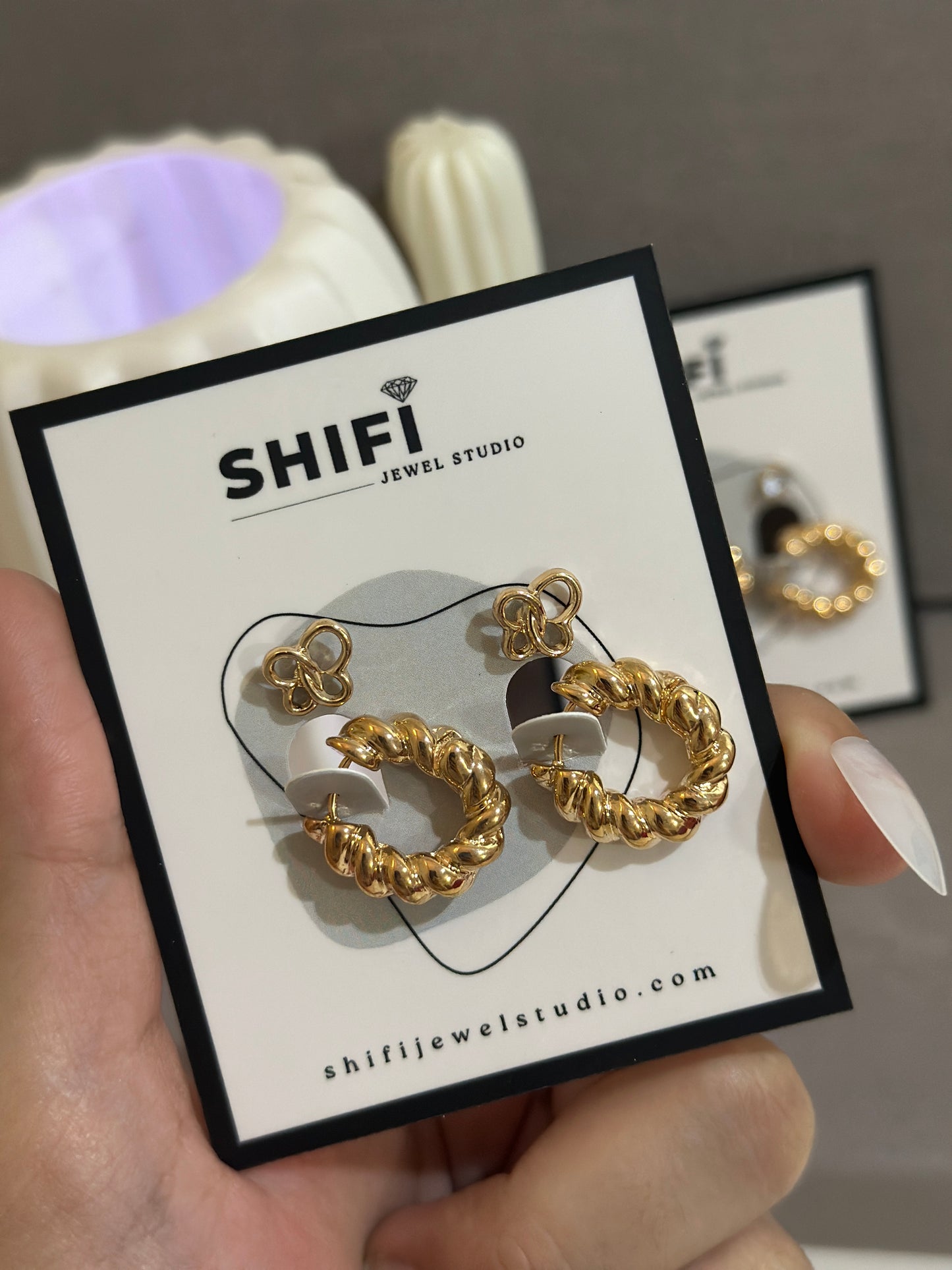 Swirl Hoops with Minimal Studs