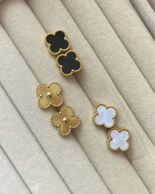 Clover Studs | Daily Wear Studs | 18K Gold Plating | Anti-Tarnish | Skin Safe | Water-Resistant |