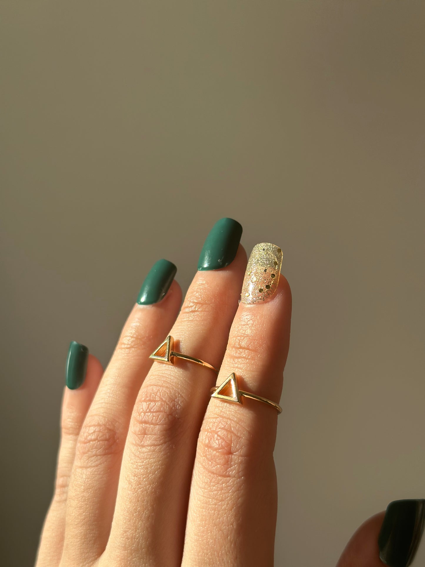 Triangle Ring Stack | Toe Ring | Women Ring | Minimal Ring | Daily Wear Ring | Gold Plated Ring