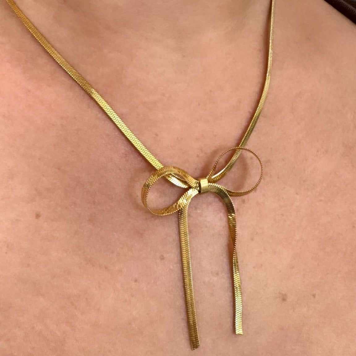 Bow Necklace | Water-Resistant Necklace | Hypoallergenic Necklace | 18K Gold Plated Necklace | Pinterest Inspired Necklace