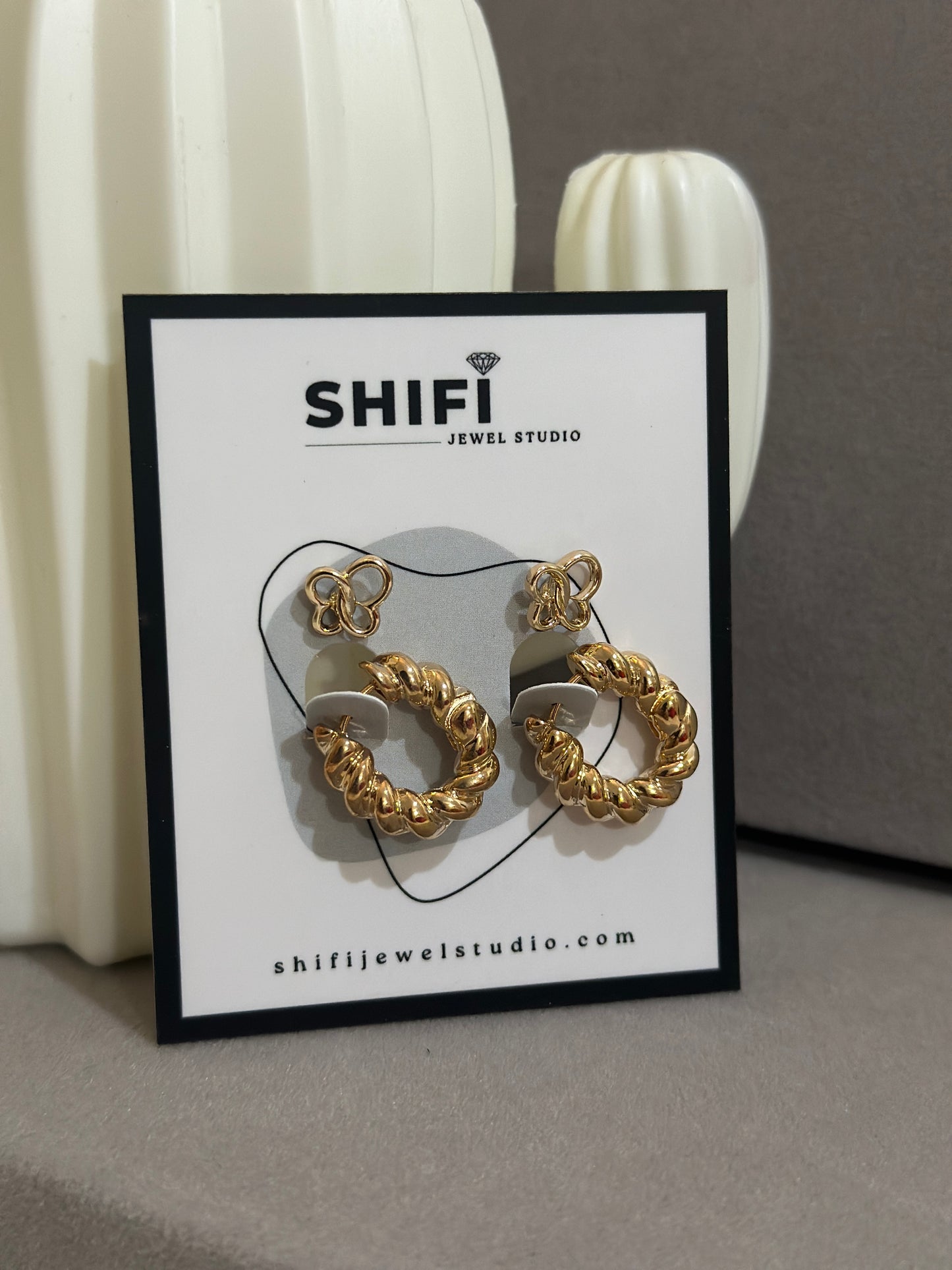 Swirl Hoops with Minimal Studs