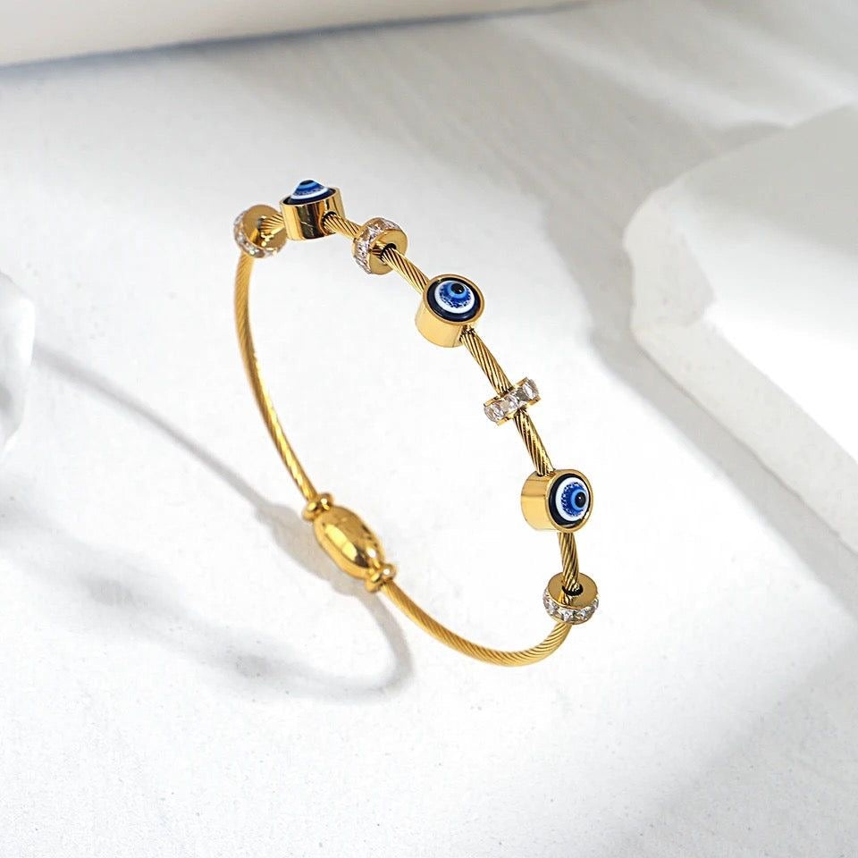 Evil Eye Bracelet | 18K Gold Plated