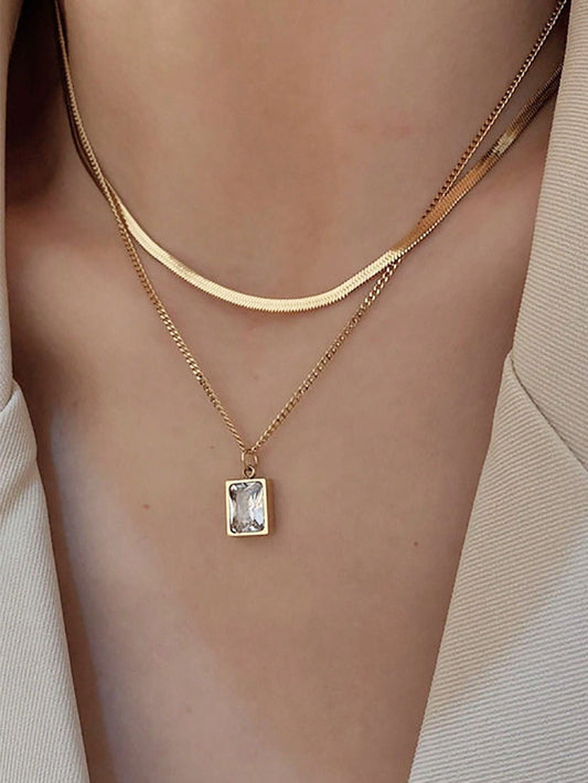 Luxe Crystal Necklace | Women Necklace &Chains | Gold Plated Premium Jewellery