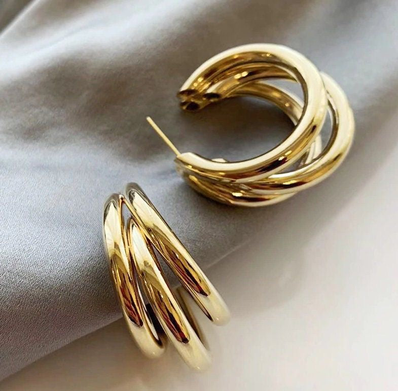 Hailey Hoops | Women Earrings | Gold Plated Premium Jewelry