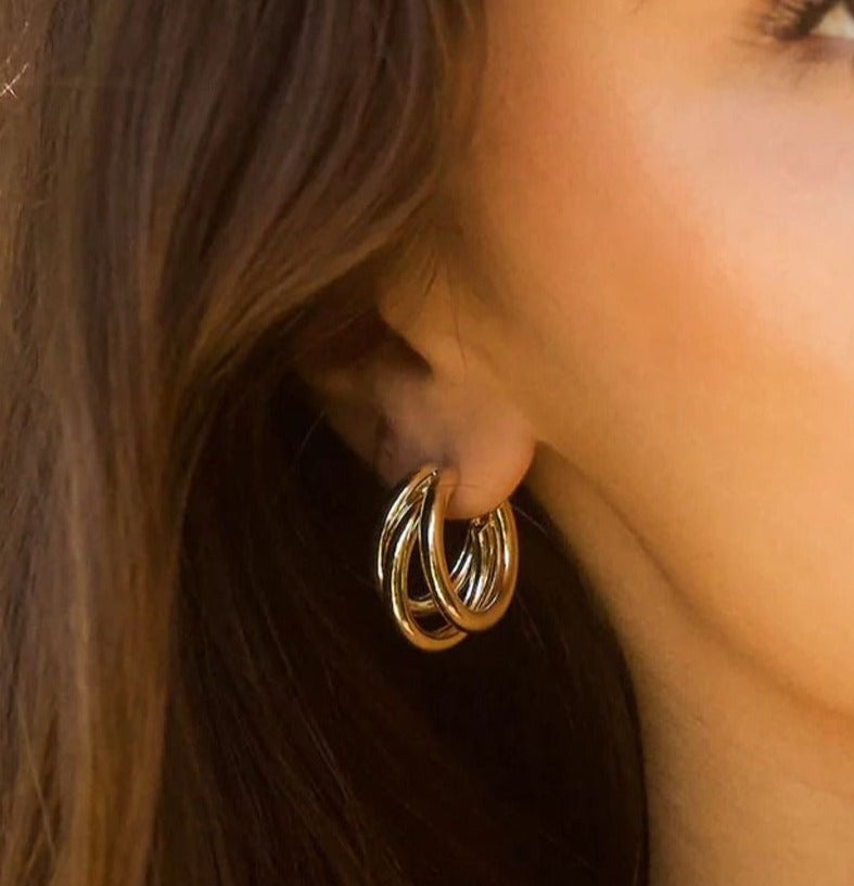 Hailey Hoops | Women Earrings | Gold Plated Premium Jewelry