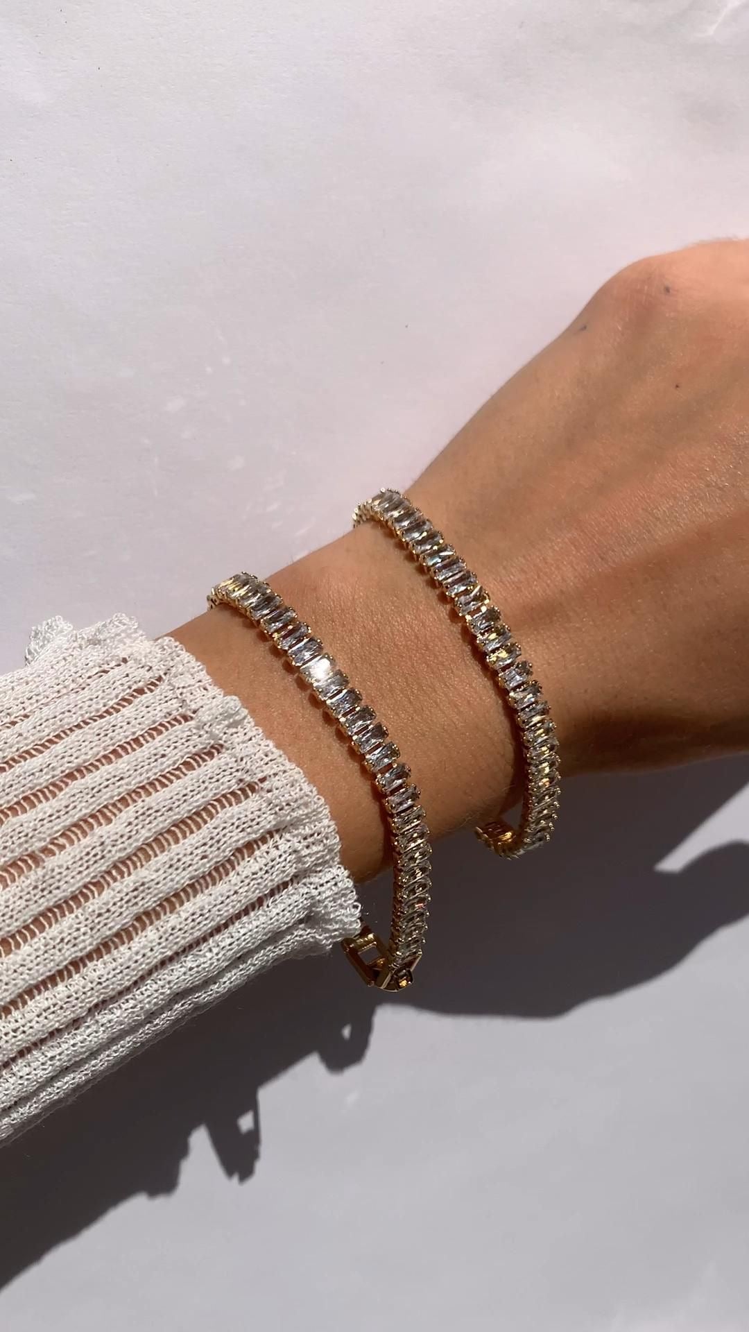 Ela Bracelet | Tennis Bracelet | 18K Gold Plated Bracelet | Water-Resistant Bracelet | Anti Tarnish Bracelet | 316L Stainless Steel Bracelet