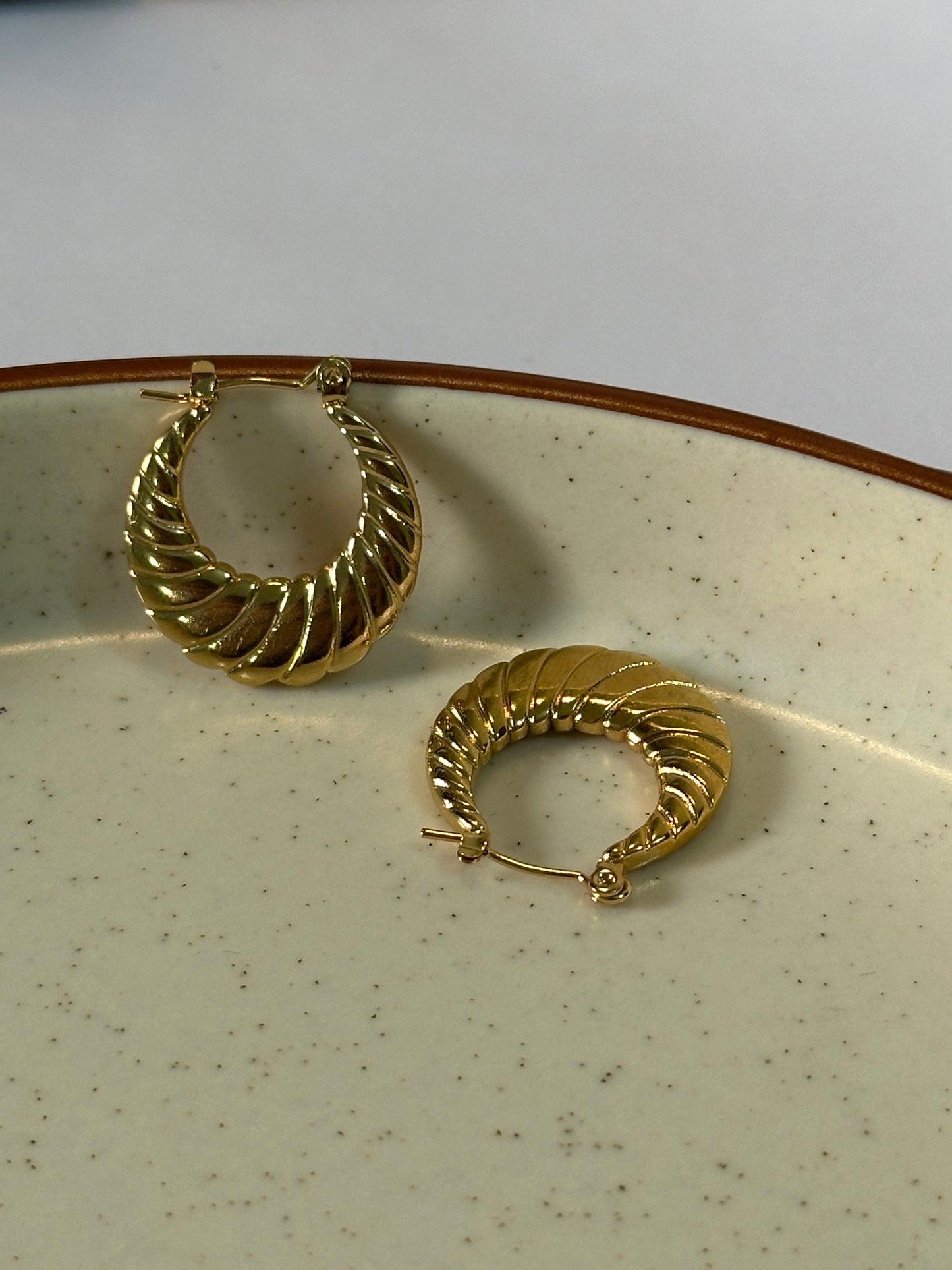 French Hoops | 18K Gold Plated | Anti Tarnish | 316L Stainless Steel | Water-Resistant Earrings | Premium Jewelry