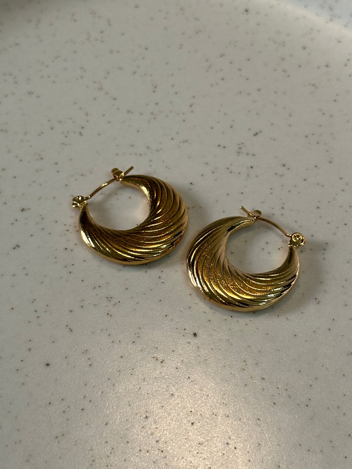 Luna Hoops | 18K Gold Plated | Anti Tarnish | 316L Stainless Steel | Water-Resistant Earrings