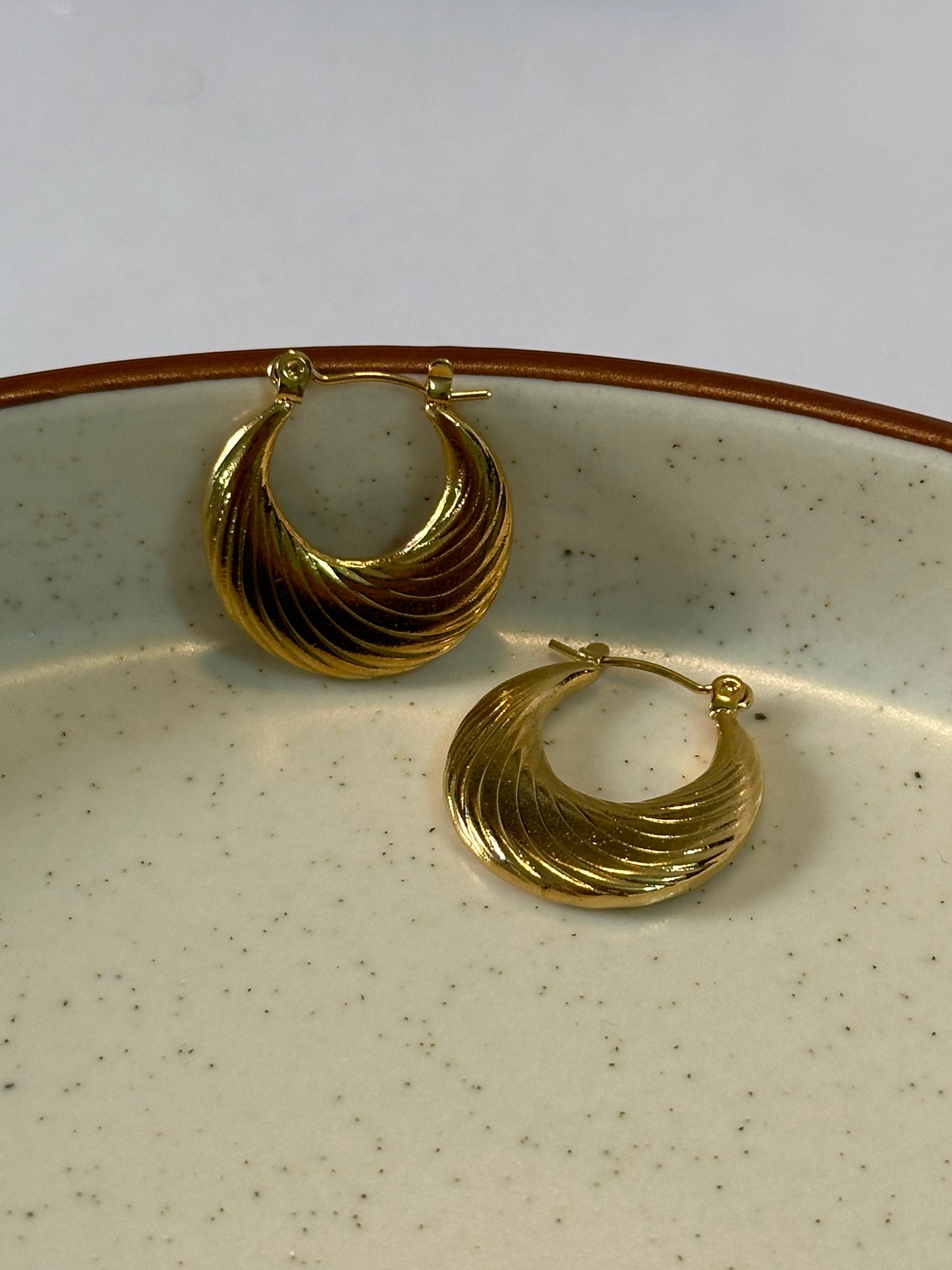 Luna Hoops | 18K Gold Plated | Anti Tarnish | 316L Stainless Steel | Water-Resistant Earrings