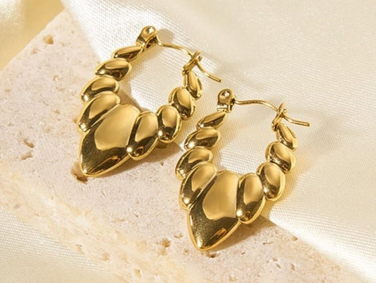 Lisa Hoops | 18K Gold Plated | Anti Tarnish | 316L Stainless Steel | Water-Resistant Earrings | Premium Jewelry