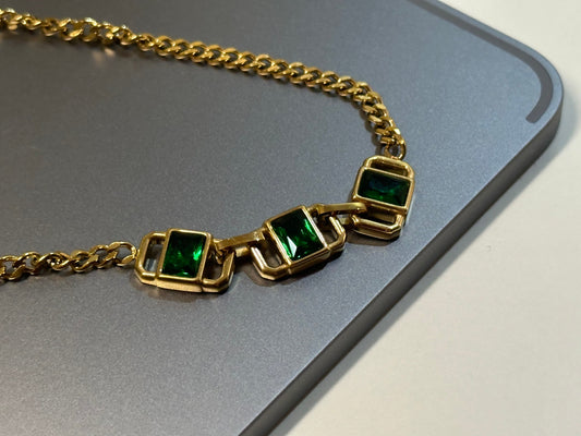 Elite Emerald Necklace | 18K Gold Plated Necklace | Water-Resistant Necklace | Anti Tarnish Necklace | Hypoallergenic Necklace