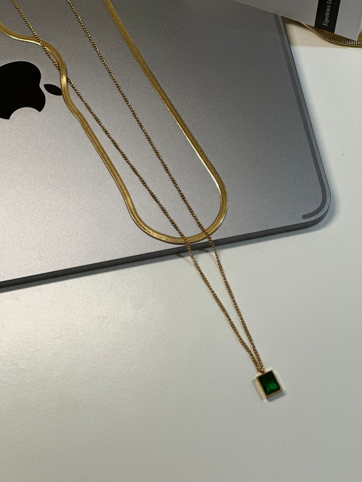 Emerald Two Layered Necklace | Women Necklace & Chains | Gold Plated Premium Emerald Jewelry