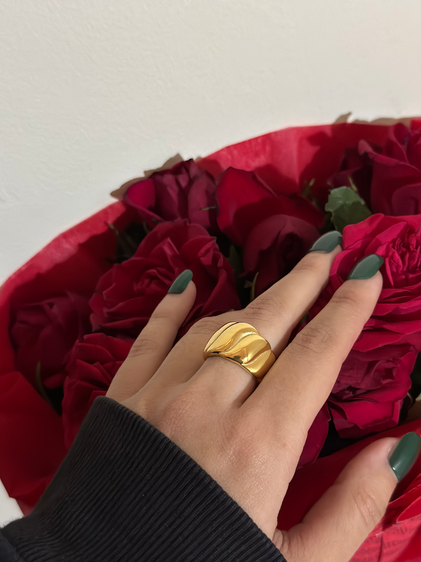 Twisty Ring | 18k Gold Plated Ring | Water-Resistant Ring | Anti Tarnish Ring | Skin Safe Ring