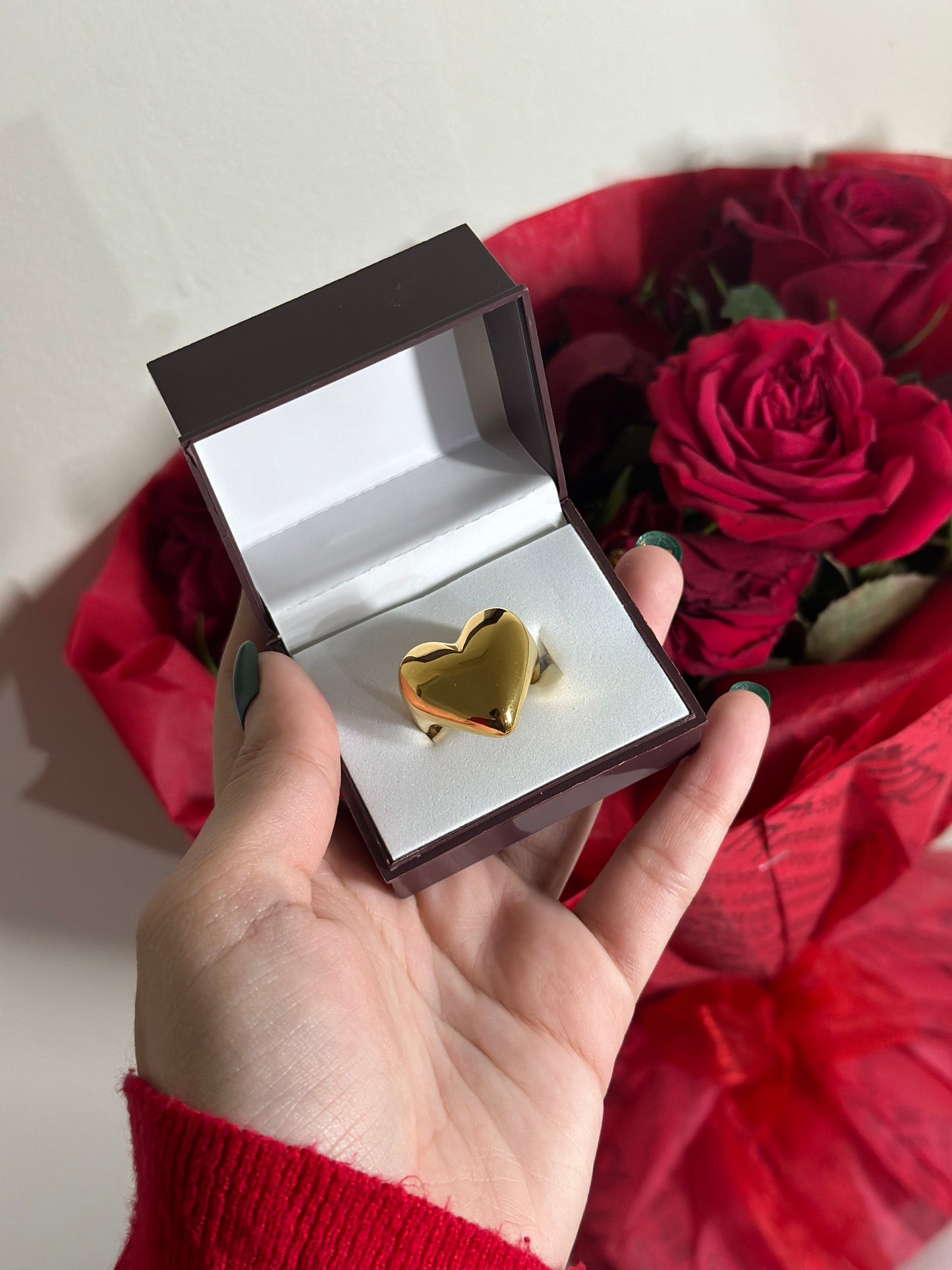 Hailey Heart Ring | 18k Gold Plated Ring | Water-Resistant Ring | Anti Tarnish Ring | Skin Safe Ring