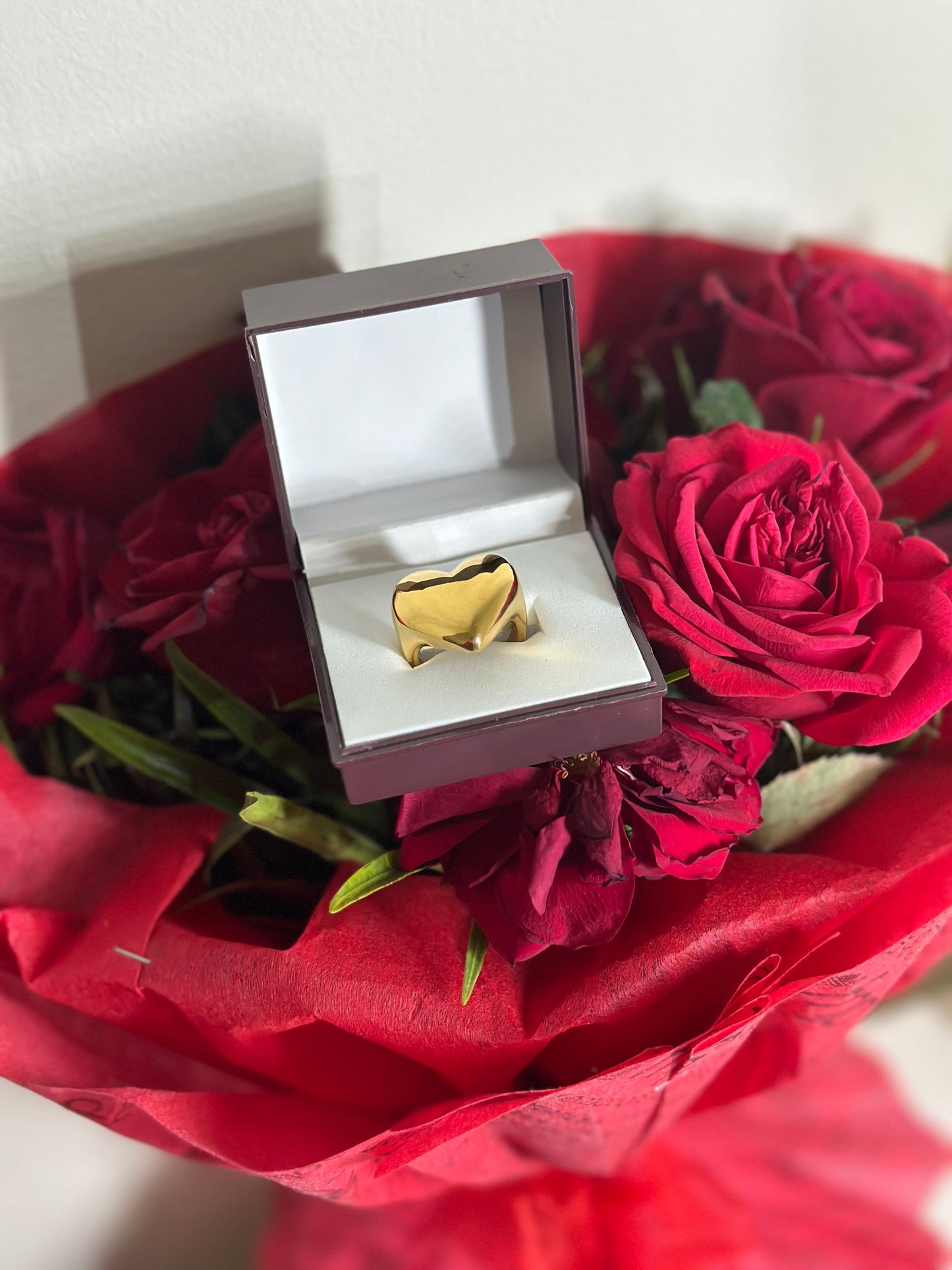 Hailey Heart Ring | 18k Gold Plated Ring | Water-Resistant Ring | Anti Tarnish Ring | Skin Safe Ring