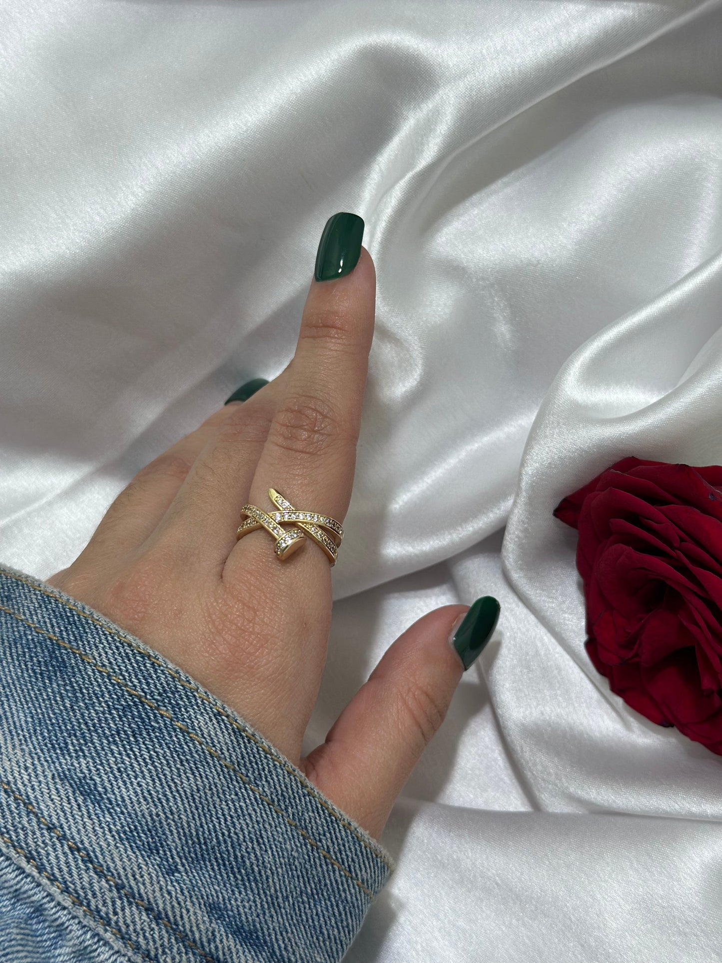 Luxe Nail Ring | Women Ring | Gold Plated Premium Jewelry