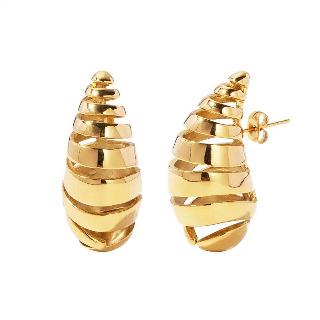 Spiral Drop Earring | Women Earrings | Gold Plated Premium Jewelry