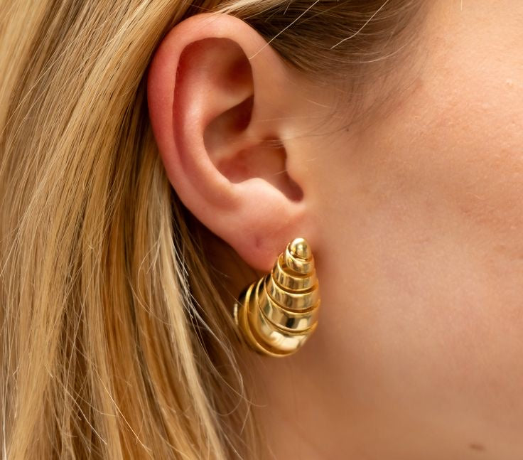 Spiral Drop Earring | Women Earrings | Gold Plated Premium Jewelry