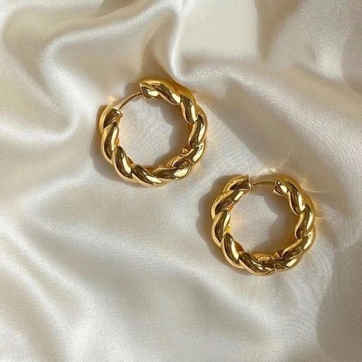 Swirl Twisty Hoop | Women Earrings | Gold Plated Premium Jewelry