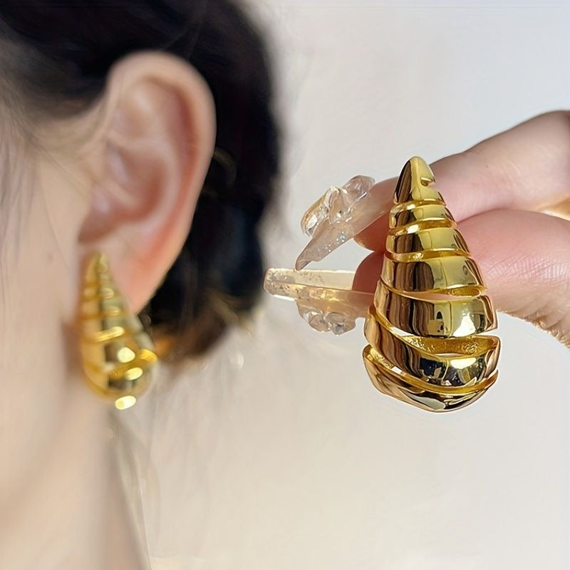 Spiral Drop Earring | Women Earrings | Gold Plated Premium Jewelry