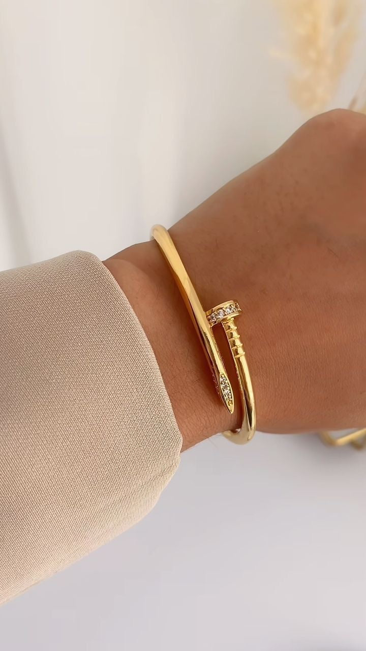 Celestial Nail Bracelet | 18K Gold Plated Bracelet | Water-Resistant Bracelet | Anti Tarnish Bracelet | 316L Stainless Steel Bracelet