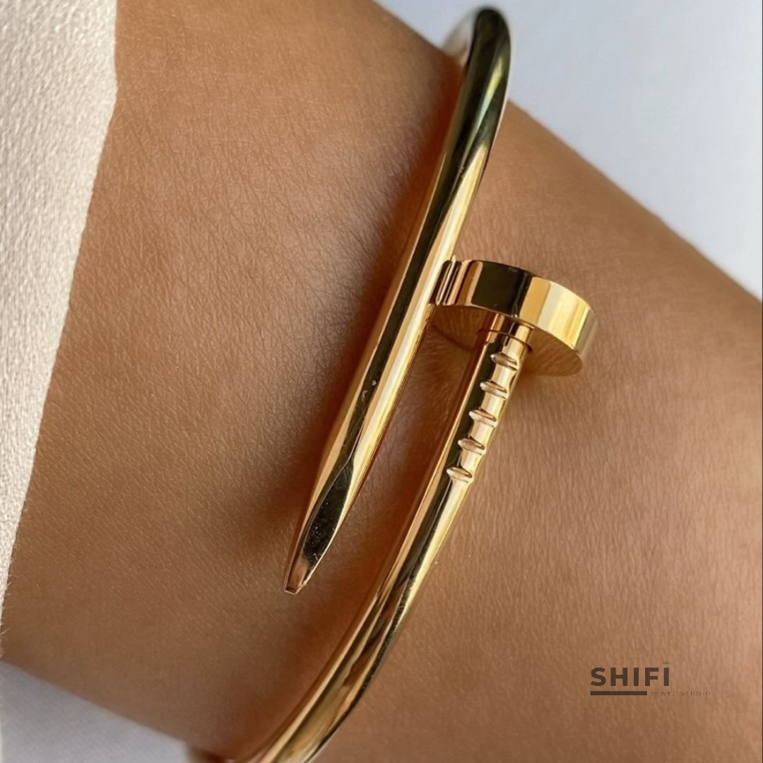 Nail It Bracelet |18K Gold Plated Bracelet | Water-Resistant Bracelet | Anti Tarnish Bracelet | 316L Stainless Steel Bracelet