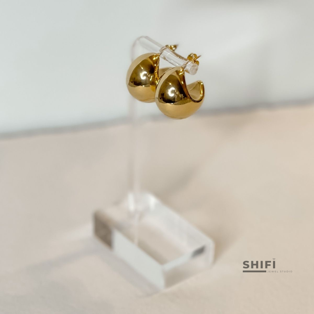 Statement Studs | Water-Resistant Earrings | 18K Gold Plated Premium Jewelry