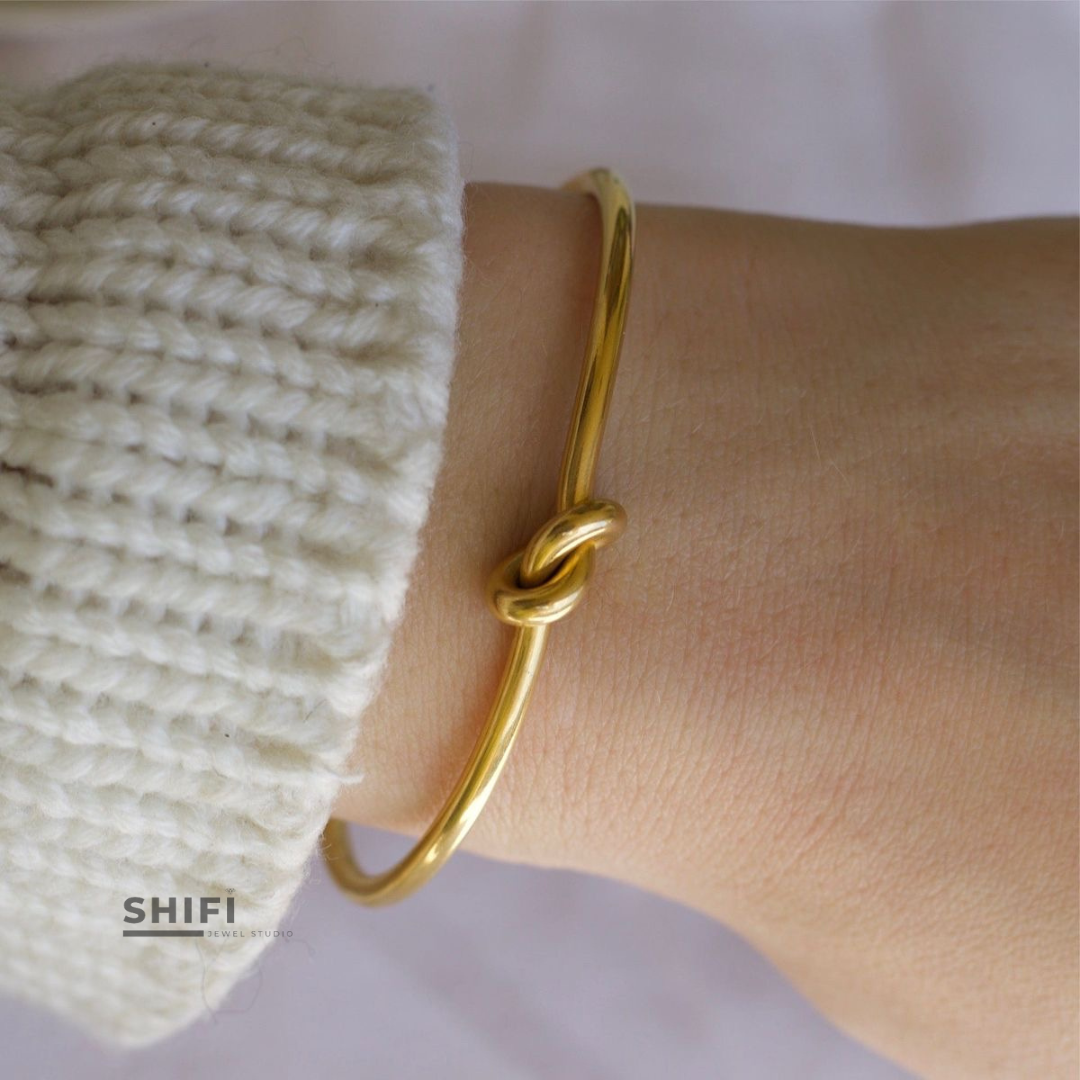 Knot Bracelet | 18K Gold Plated Bracelet | Water-Resistant Bracelet | Anti Tarnish Bracelet | 316L Stainless Steel Bracelet