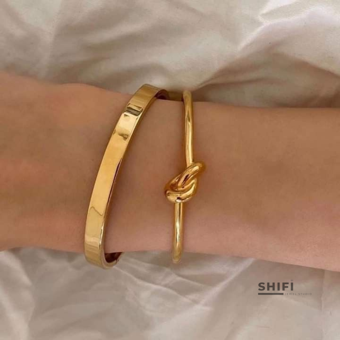 Knot Bracelet | 18K Gold Plated Bracelet | Water-Resistant Bracelet | Anti Tarnish Bracelet | 316L Stainless Steel Bracelet